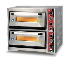 GMG - Pizzaofen PF7070 DE Mit Thermometer Elektrisch - 4+4x Ø34cm | 10 KW | 400V - Edelstahl 2 Backkammern