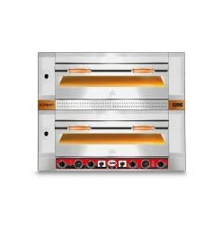 GMG - Pizzaofen - 4+4x Ø 35 Cm | 10 KW 400V | Bedienelement Unten - Mit Schamottsteinboden - 2 Backkammern