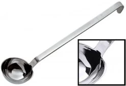 2x Contacto Schöpfkelle, Edelstahl, Volumen: 0,125 L, Durchmesser Innen: 8 Cm, Stiellänge: 32 Cm, Stärke: 3,5 Mm