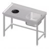 Spültisch Ohne Grundboden, Mit Abfallloch, Mit Einem Becken, Mit Aufkantung, Verschweißt : 1400x700x850 Mm Rechts