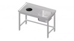 Spültisch Ohne Grundboden, Mit Abfallloch, Mit Einem Becken, Mit Aufkantung, Verschweißt : 1400x700x850 Mm Rechts