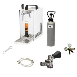 Komplett Set - Zapfanlage, Bierkoffer, Durchlaufkühler PYGMY 20 1-leitig Trockenkühler, 20 Liter/h, , Green Line