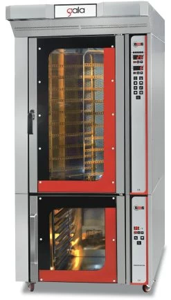 GMG - Umluft-Ofen - 10 Rotierende Einschübe (10x 40 X 60cm) - Inkl. Haube & Gärschrank Mit Glastür | 26,5 KW 400V