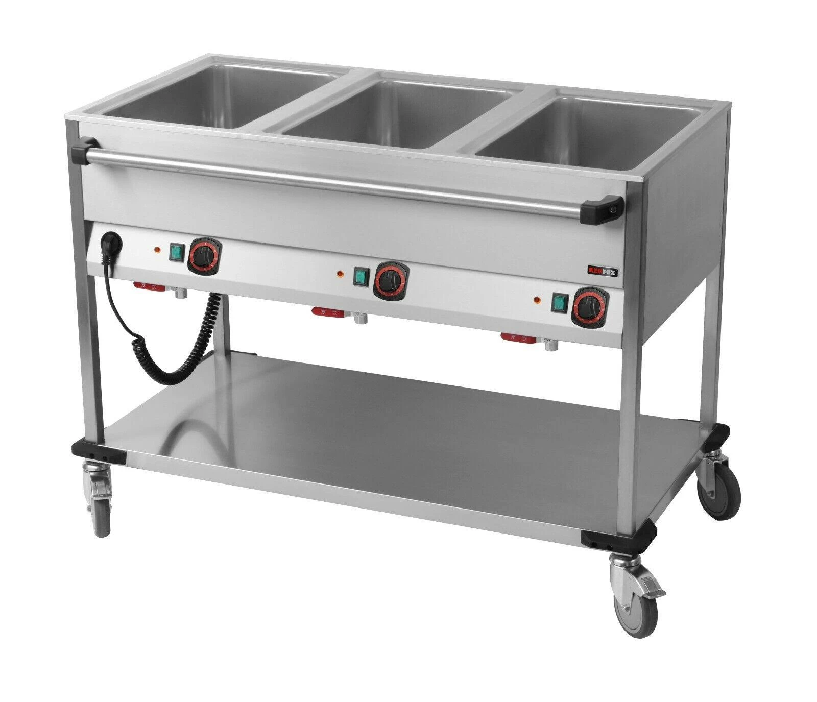Bain-Marie Wagen Warmhalter Wasserbad Speisenwärmer 3xGN1/1 1200x600x900mm - Image 3