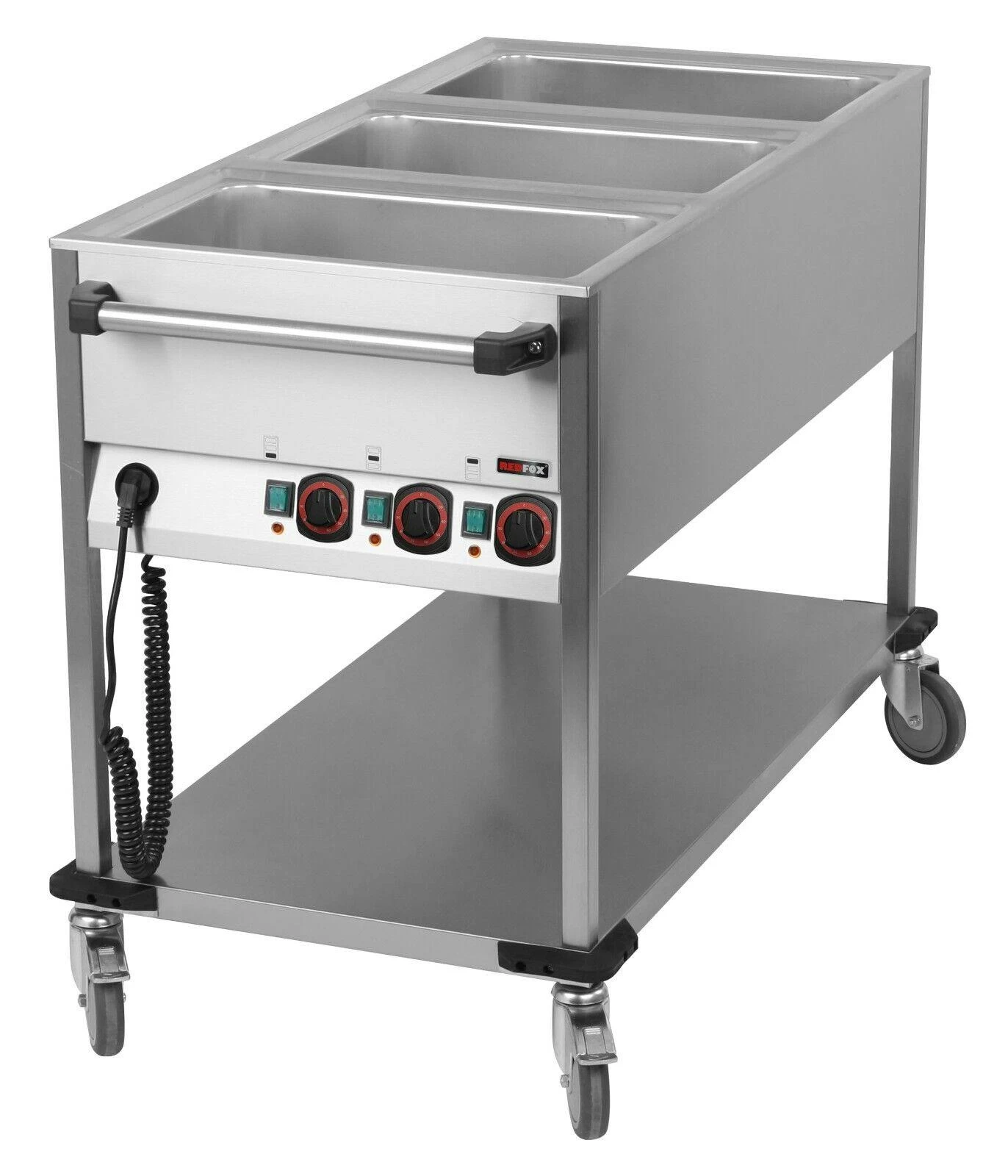 Bain-Marie Wagen Warmhalter Wasserbad Speisenwärmer 3xGN1/1 1200x600x900mm - Image 4