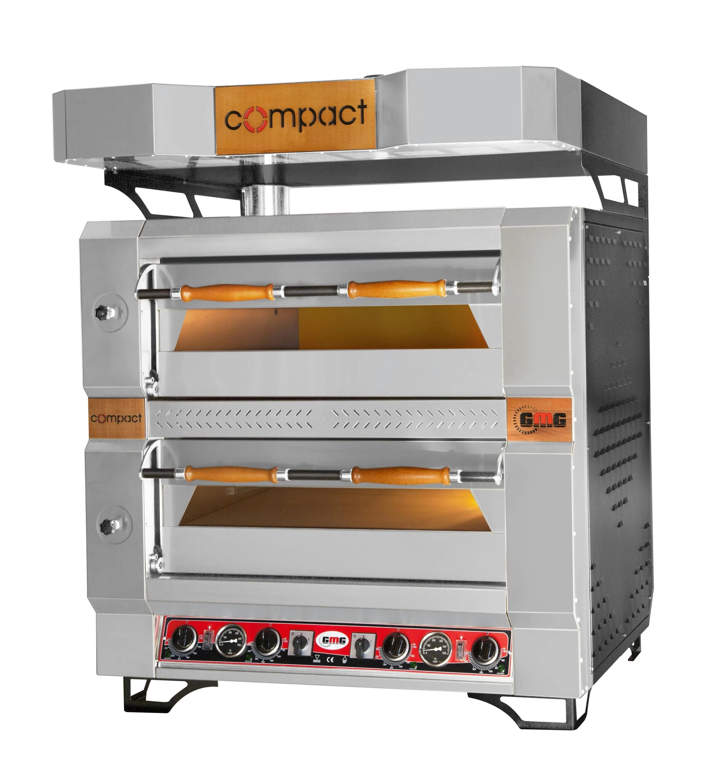 GMG - Pizzaofen - 4+4x Ø 35 Cm | 10 KW 400V | Bedienelement Unten - Mit Schamottsteinboden - 2 Backkammern - Image 6