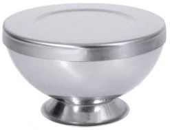 2x Contacto Eisbombenform Aus Edelstahl, Zweiteilig, Mit Fuß Und Deckel Durchmesser: 10 Cm, Höhe: 7 Cm