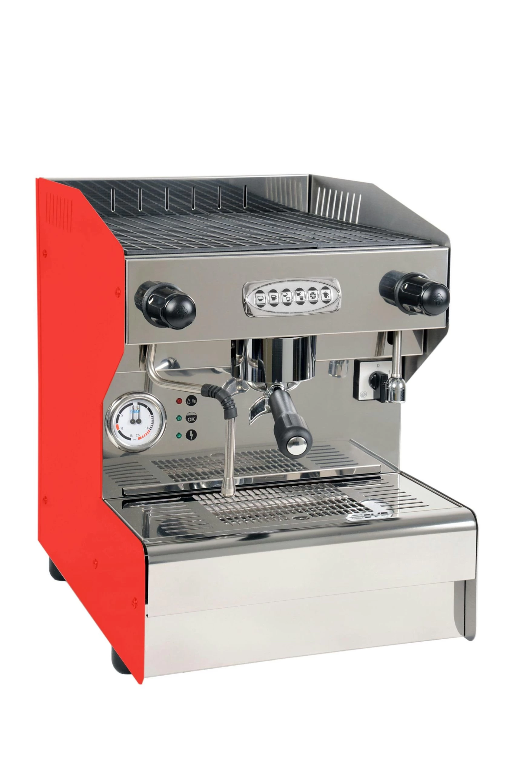 Siebträger - Espressomaschine BAROSSI Professionale 1 Gr. Autom. - Farbe: Rot - Image 7