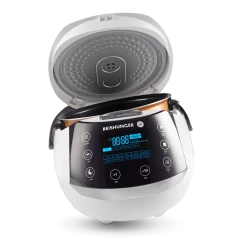 Reishunger Digitaler Reiskocher & Dampfgarer Weiss - Timer & Premium Innentopf – Multikocher Mit 12 Programmen, 7-Phasen-Technologie, Bis 8 Personen