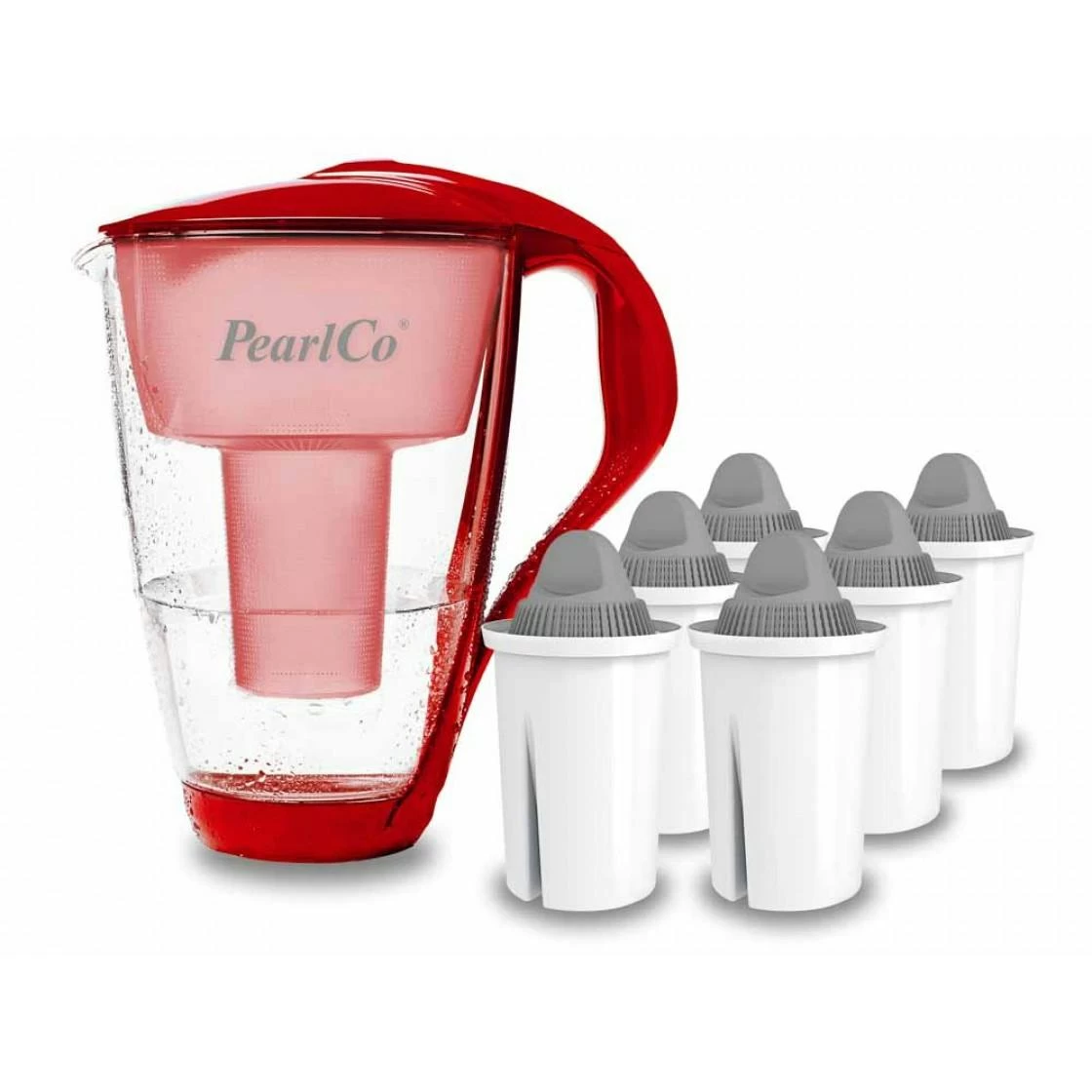 Glas-Wasserfilter Rot Inkl. 12 Protect+ Filterkartuschen - Image 2