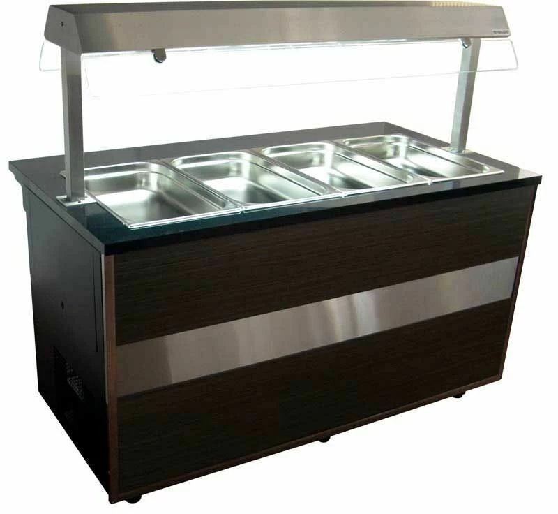 Gastro Heiße Theke Warmvitrine Bain Marie Warmhaltetheke 2x 1/1 GN, 1x 2/4 GN 1000x800x1250mm - Image 2