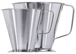 2x Contacto Maß Mit Fuß, Edelstahl, Volumen: 1 L, Höhe: 14 Cm