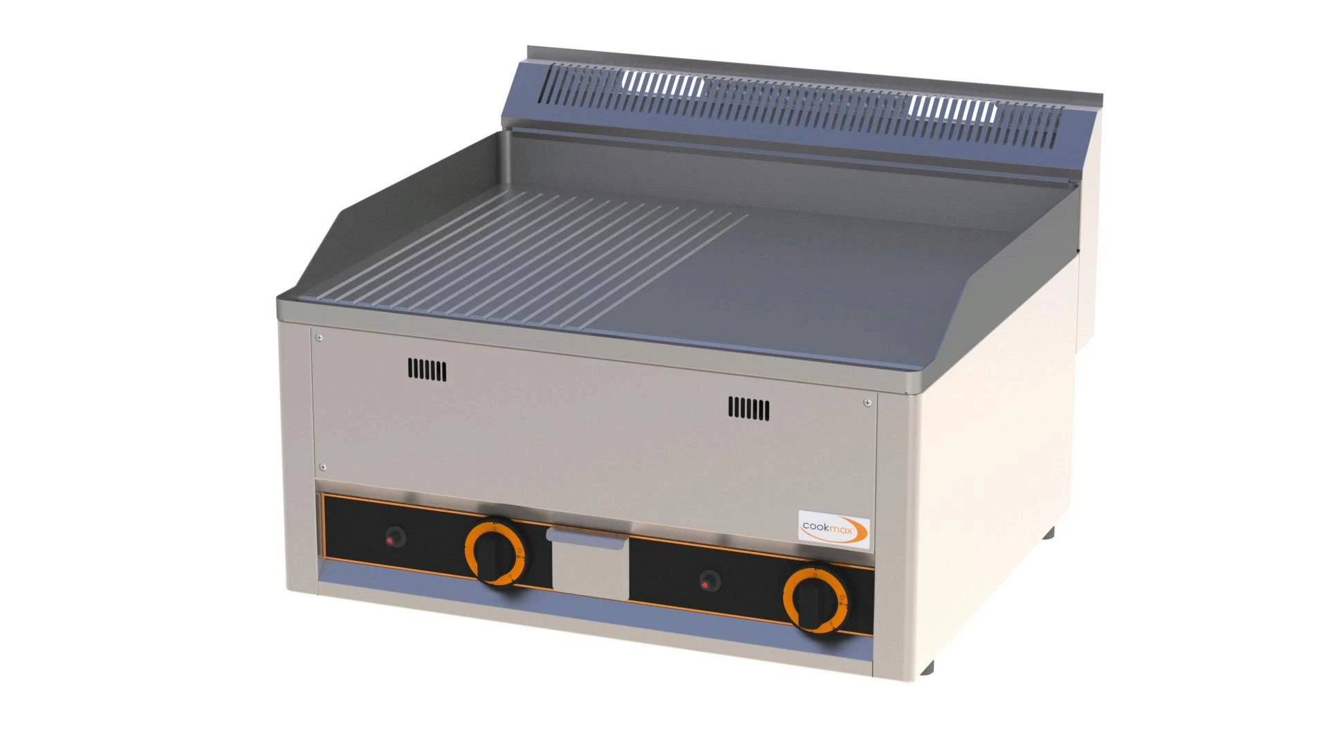 Cookmax Gas-Grillplatte 1/2 Glatt 1/2 Gerillt 2 Heizzonen 660 X 600 X 220 Mm - Image 2