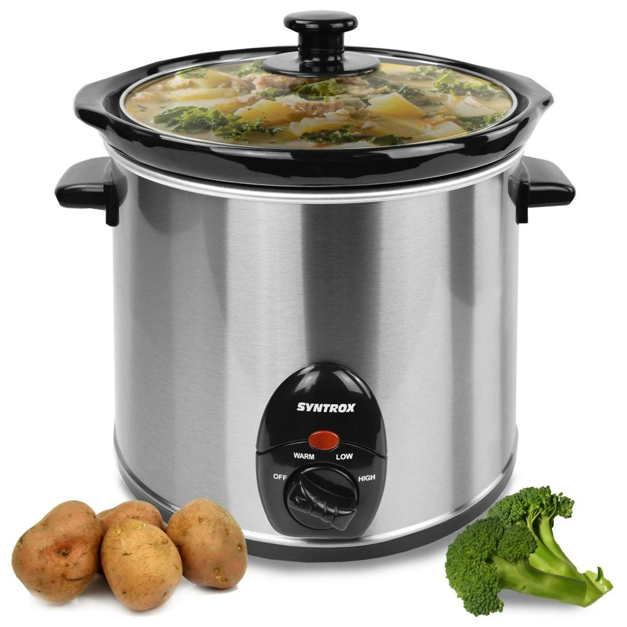 7,5 Liter Edelstahl Slow Cooker Mit Warmhaltefunktion – Bild 4