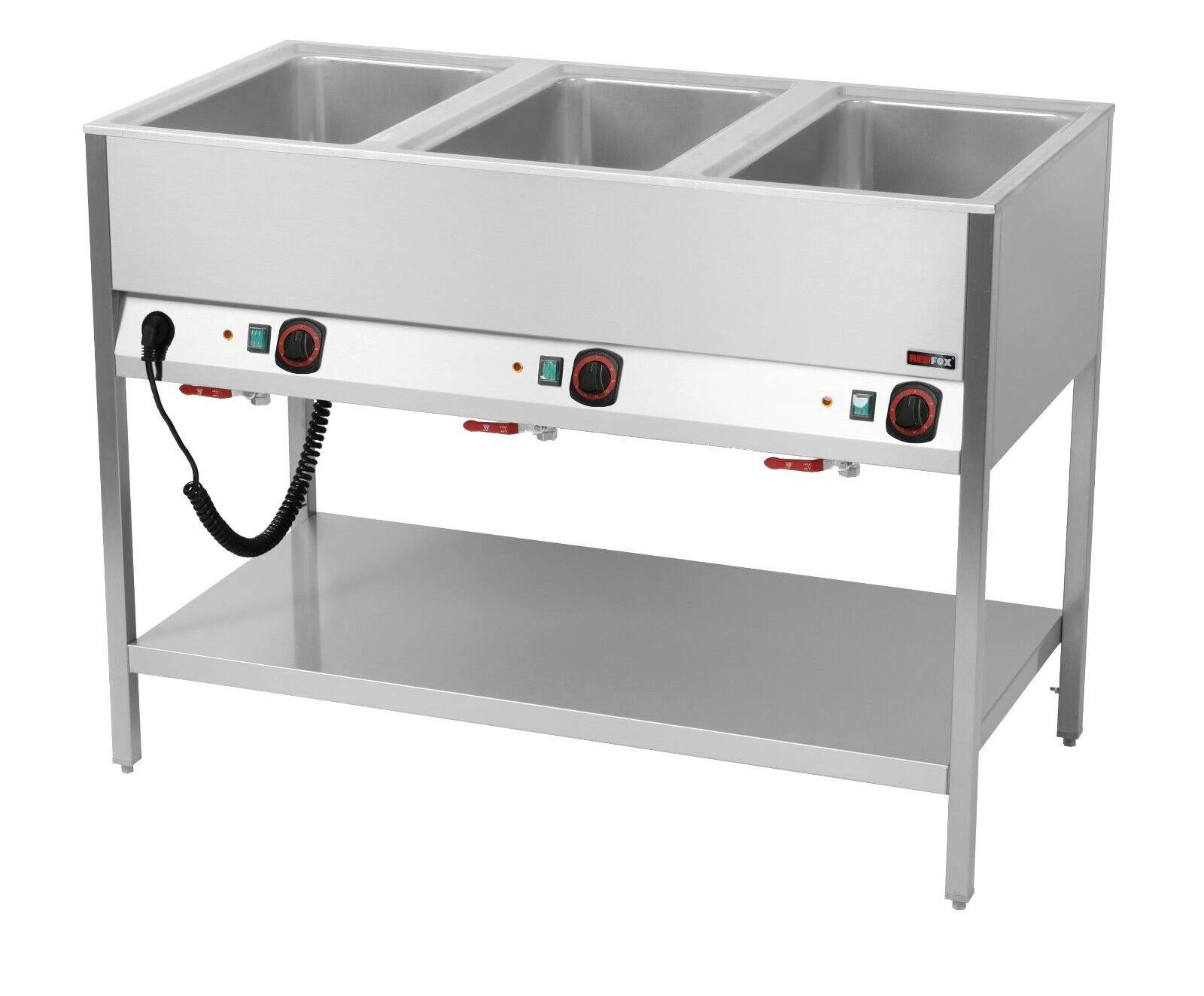 Bain-Marie Wagen Warmhalter Wasserbad Speisenwärmer 3xGN1/1 1200x600x900mm - Image 2