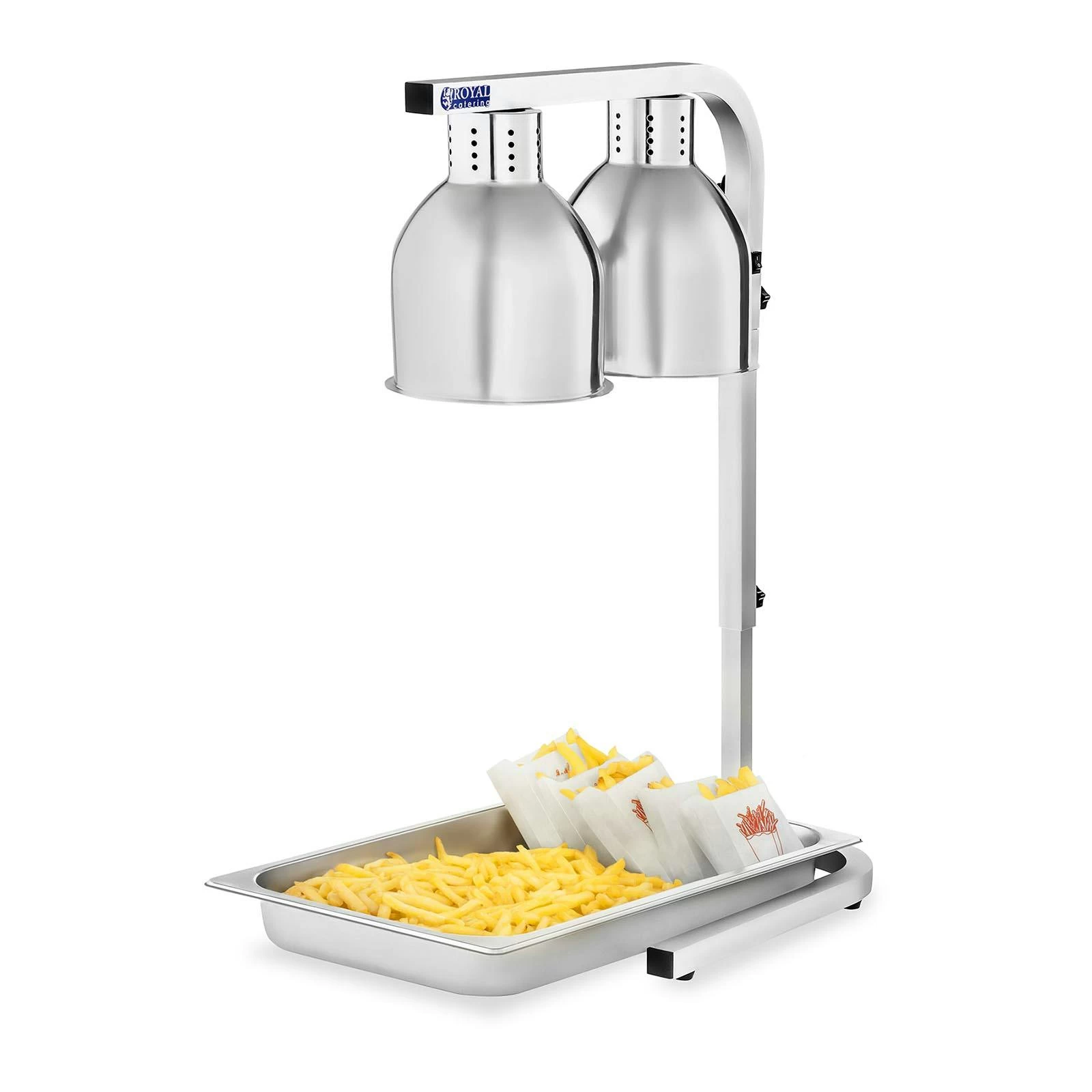 Royal Catering Pommes-Wärmer - 600 W - Royal Catering - Mit Wärmebrücke Und Halter Für 7 Pommestüten – Bild 5