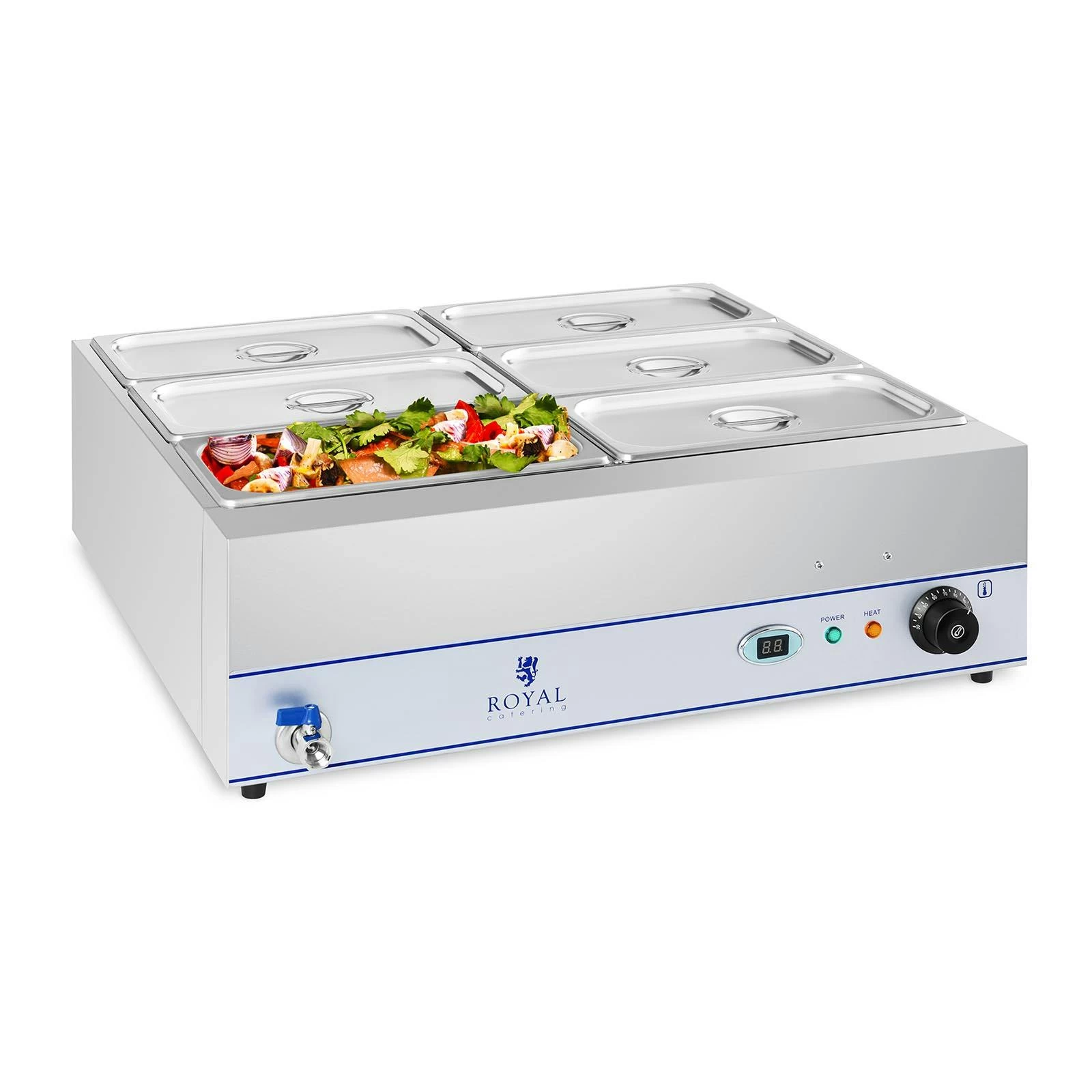 Royal Catering Bain Marie - 5 X GN - 1/2 - Ablasshahn – Bild 3