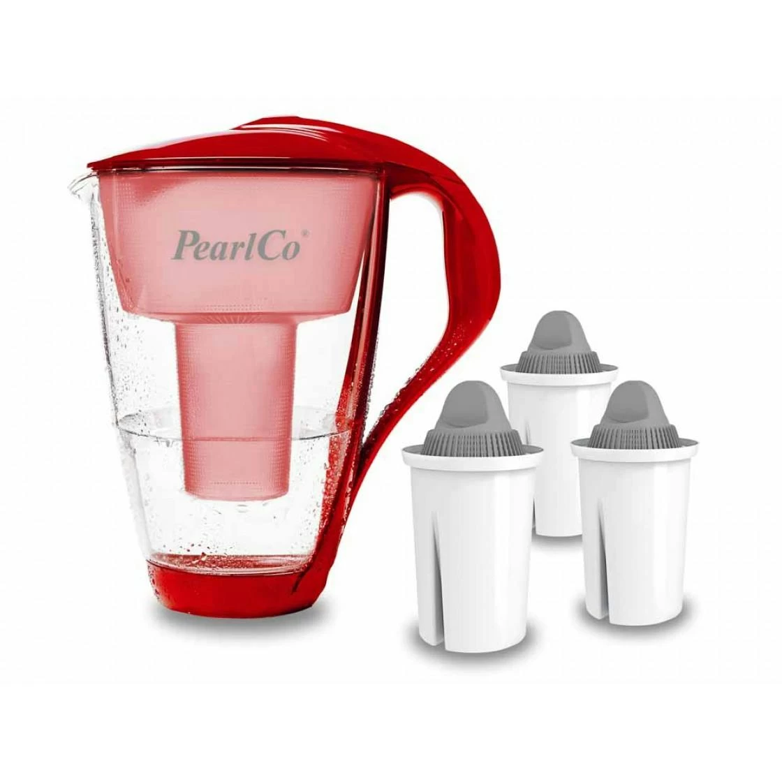 Glas-Wasserfilter Rot Inkl. 12 Protect+ Filterkartuschen - Image 3