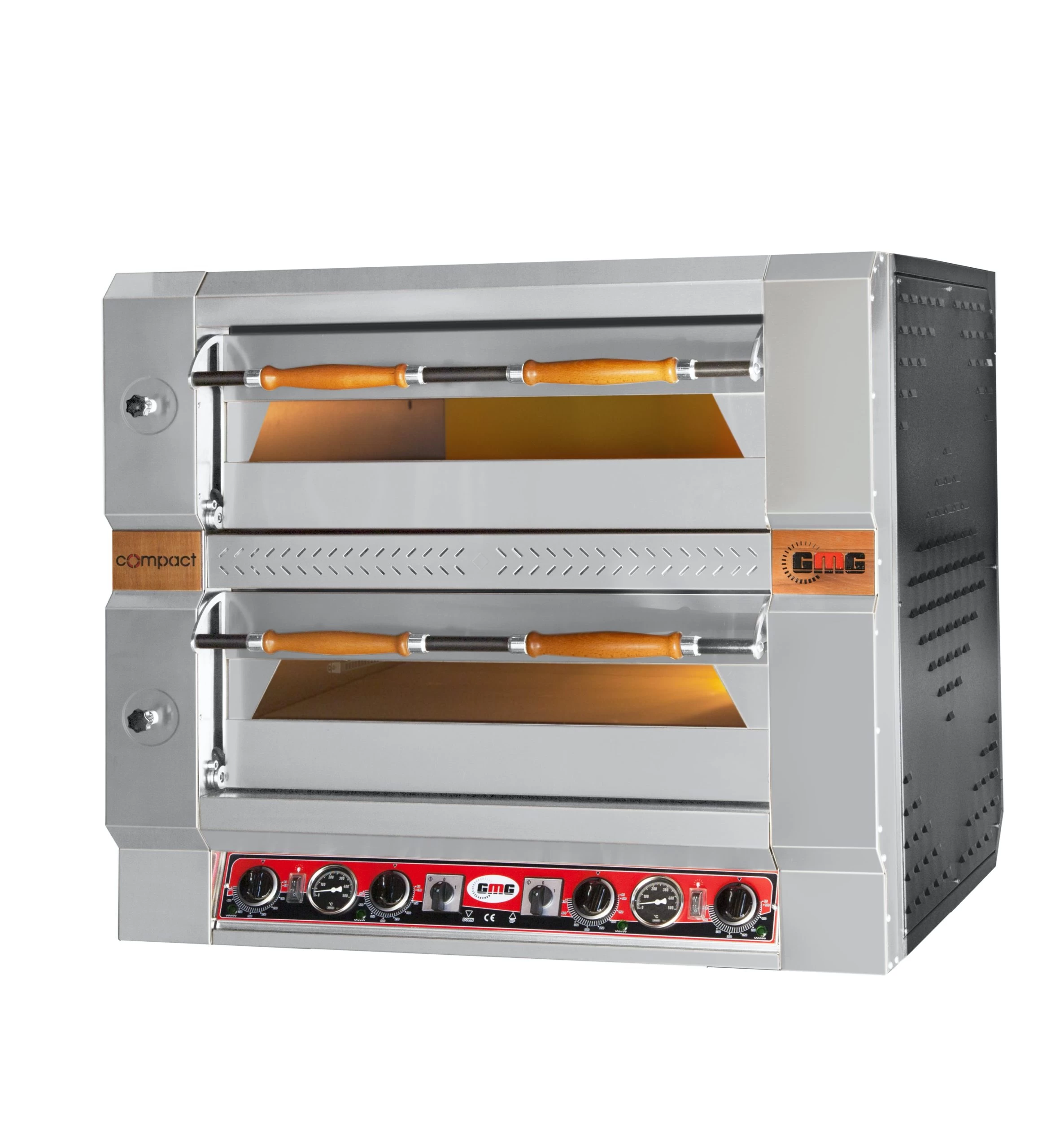 GMG - Pizzaofen - 4+4x Ø 35 Cm | 10 KW 400V | Bedienelement Unten - Mit Schamottsteinboden - 2 Backkammern - Image 4