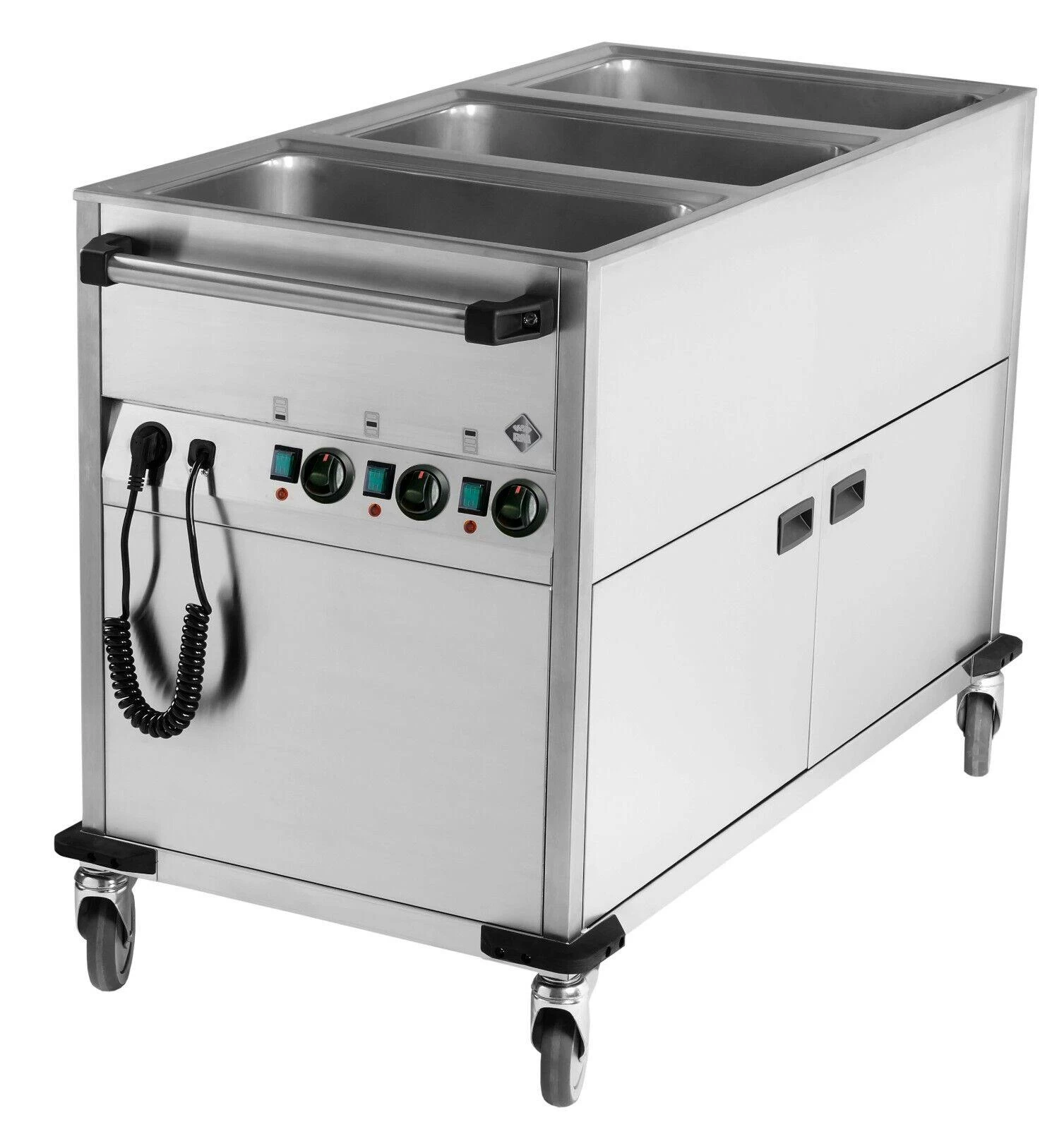 Bain-Marie Wagen Warmhalter Wasserbad Speisenwärmer 3xGN1/1 1200x600x900mm - Image 7