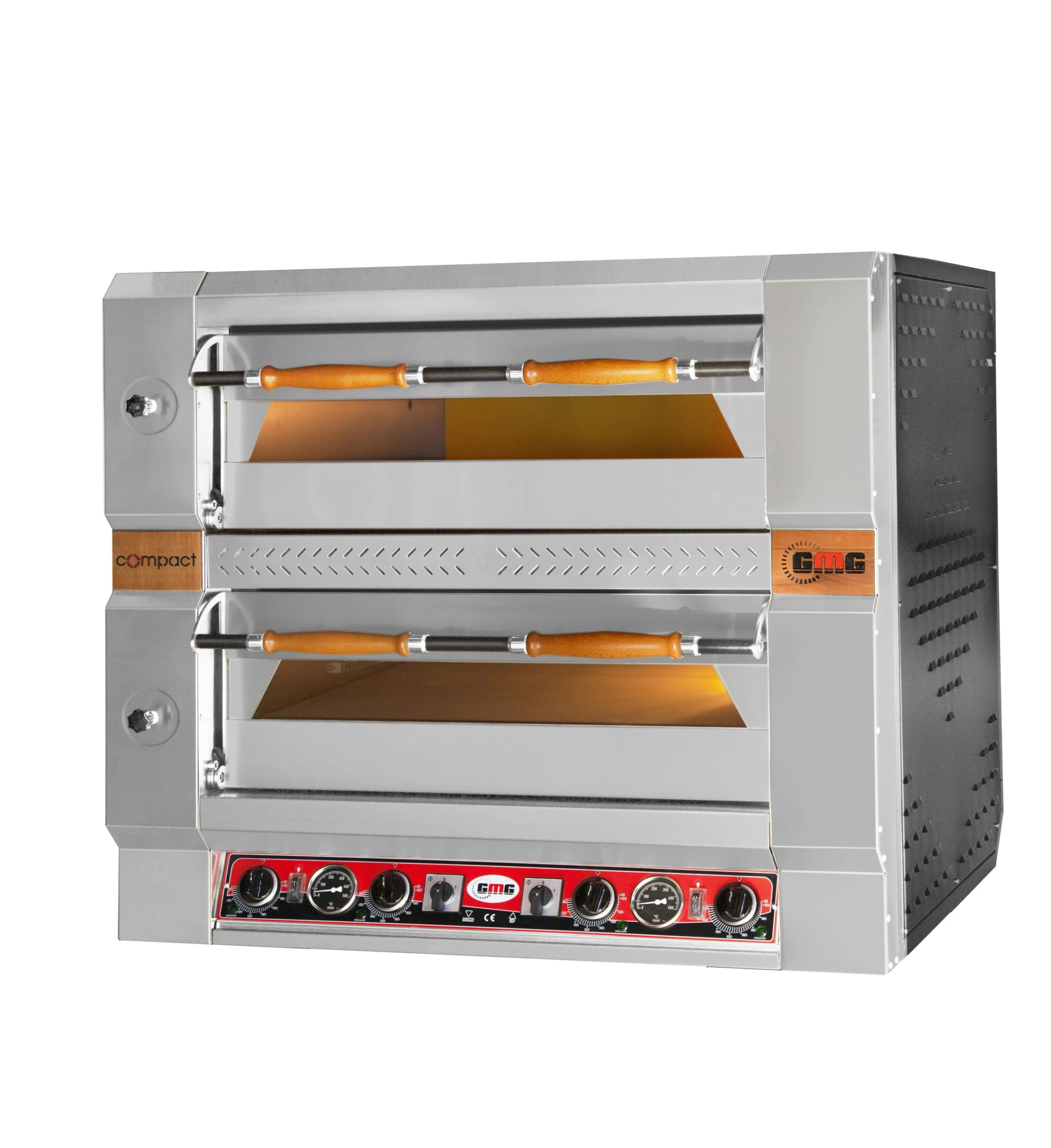 GMG - Pizzaofen - 4+4x Ø 35 Cm | 10 KW 400V | Bedienelement Unten - Mit Schamottsteinboden - 2 Backkammern - Image 5